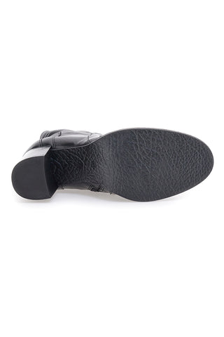 Črni čevlji s peto 8 cm iz prave usnje Pittarello Must Have P26206