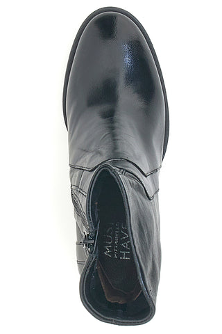 Črni čevlji s peto 8 cm iz prave usnje Pittarello Must Have P26206
