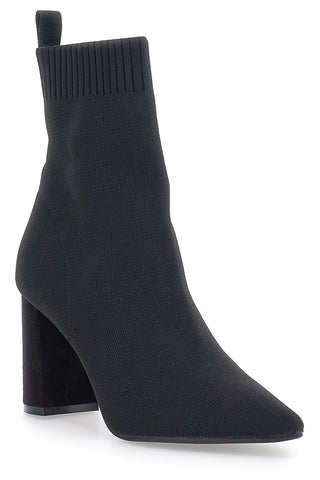 Črni čevlji Socks z visoko peto The First 484