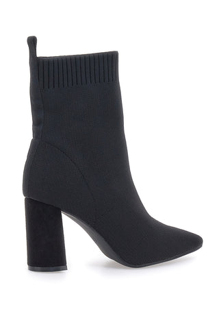 Črni čevlji Socks z visoko peto The First 484
