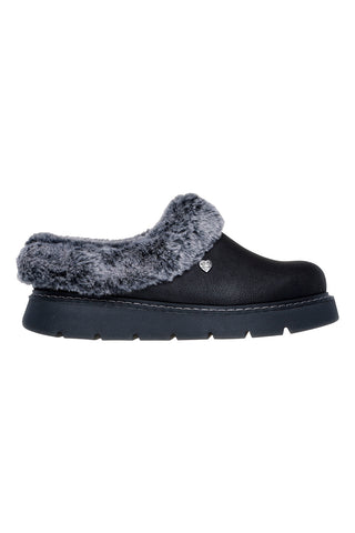 Črne copate s podlogo iz umetnega krzna Skechers Keepsakes Lite Cozy Blend