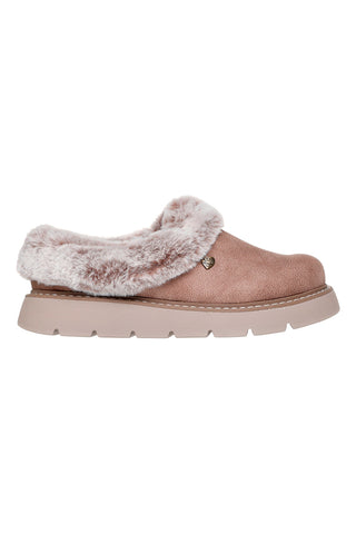 Bež copate s podlogo iz umetnega krzna Skechers Keepsakes Lite Cozy Blend