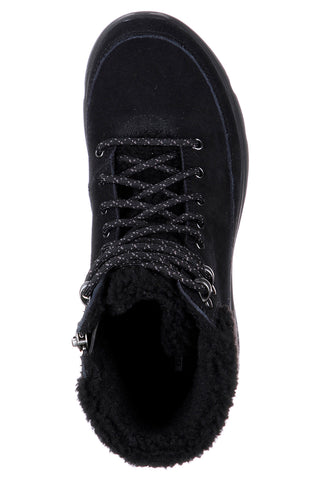 Črni usnjeni škornji s podlogo iz flisa Skechers Glacial Ultra Woodlands