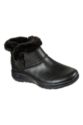Črni gležnarji s sintetičnim krznenim robom Skechers On-the-GO Joy Endeavor