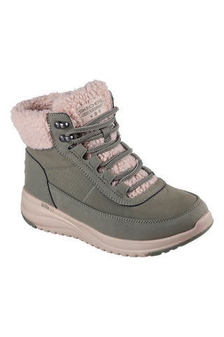 Zelene nepremočljive škornje z notranjostjo iz krzna Skechers ON-THE-GO STELLAR ALPINE ADVENTURE