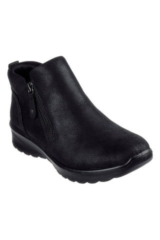 Črni gležnarji z zadrgo in Memory Foam Skechers Lovely Vibe Fall In Bloom