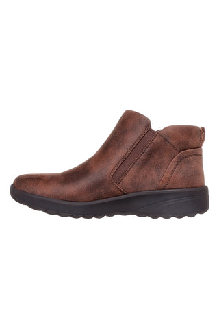 Rjavi škornji z zadrgo in Memory Foam Skechers Lovely Vibe Fall In Bloom
