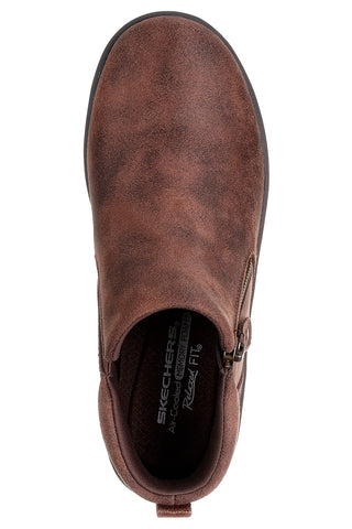 Rjavi škornji z zadrgo in Memory Foam Skechers Lovely Vibe Fall In Bloom