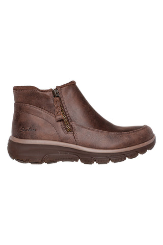 Rjavi škornji z zadrgo in Memory Foam Skechers Easy Going Into Fall
