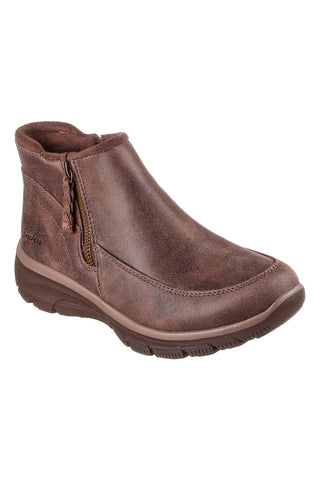 Rjavi škornji z zadrgo in Memory Foam Skechers Easy Going Into Fall