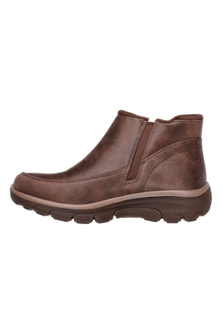 Rjavi škornji z zadrgo in Memory Foam Skechers Easy Going Into Fall