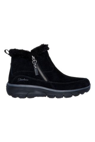 Črni gležnarji z zadrgo in Memory Foam Skechers Easy Going Cool Zip