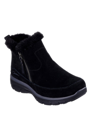 Črni gležnarji z zadrgo in Memory Foam Skechers Easy Going Cool Zip