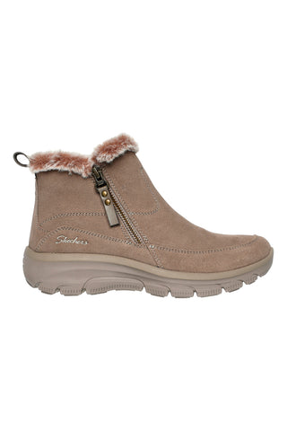 Taupe škornji z zadrgo in Memory Foam Skechers Easy Going Cool Zip
