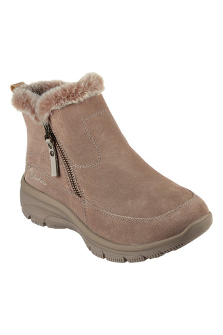 Taupe škornji z zadrgo in Memory Foam Skechers Easy Going Cool Zip