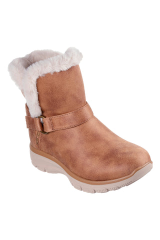 Stivaletti marroni slip-on con pelliccia e Memory Foam Skechers EASY GOING DREAMERS MOVE
