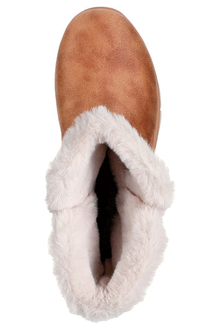 Stivaletti marroni slip-on con pelliccia e Memory Foam Skechers EASY GOING DREAMERS MOVE