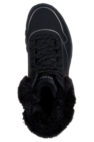 Črni superge s krzno in bleščečimi detajli Skechers UNO RUGGED FALL SHIMMER