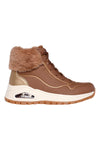 Rjavi superge s svetlečimi detajli in krzno Skechers UNO RUGGED FALL SHIMMER