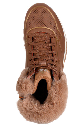 Rjavi superge s svetlečimi detajli in krzno Skechers UNO RUGGED FALL SHIMMER