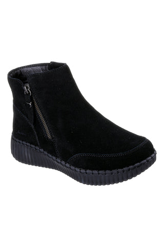 Črni gležnarji z zadrgo in Memory Foam Skechers Wilshire Blvd Weekend Crush