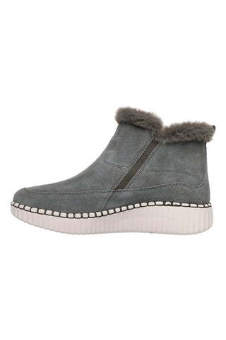 Sive usnjene gležnarje s krznom in Memory Foam Skechers Wilshire Blvd Fresh Zip