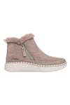 Taupe usnjene gležnarje z zadrgo in spominsko peno Skechers Wilshire Blvd Fresh Zip