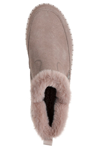 Taupe usnjene gležnarje z zadrgo in spominsko peno Skechers Wilshire Blvd Fresh Zip