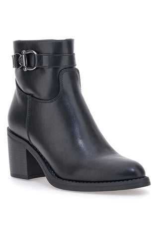 Črni čevlji s peto in detajlom traku Pittarello Capsule BT24186003