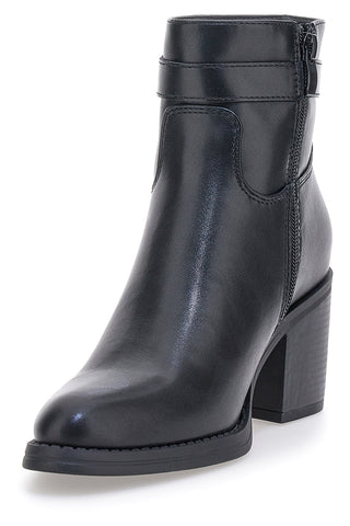 Črni čevlji s peto in detajlom traku Pittarello Capsule BT24186003