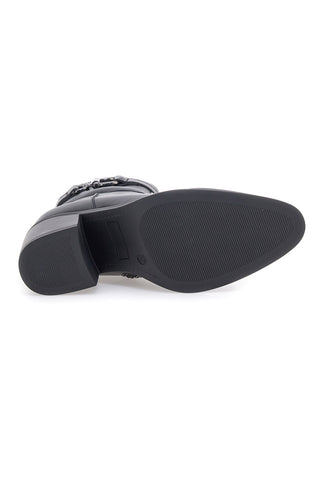Črni čevlji s peto in detajlom traku Pittarello Capsule BT24186003