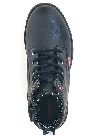 Črni škornji z zadrgo na strani in logotipom Levi's VPHI0098S