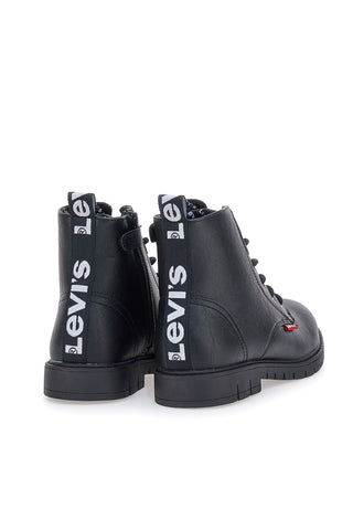 Črni škornji z zadrgo na strani in logotipom Levi's VPHI0098S