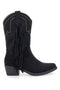 Stivali texani neri con frange e borchie The First P637