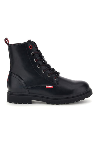 Črni škornji z vezalkami in rdečimi detajli Levi's Catherine VPHR0094S