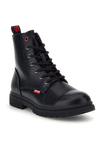 Anfibi Neri con Lacci e Dettagli Rossi Levi's Catherine VPHR0094S
