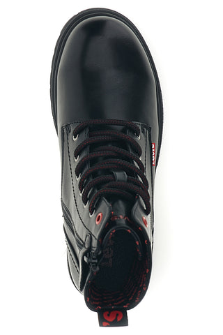 Anfibi Neri con Lacci e Dettagli Rossi Levi's Catherine VPHR0094S