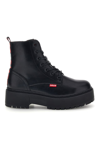 Anfibi Neri con Suola Platform e Lacci Levi's Cherry 21S