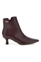 Tronchetto Bordeaux in Pelle con Logo e Tacco Kitten Mon dieu BZD200Q5