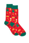 Nogavice Mid Calf Rdeče božične Crazy Socks 007