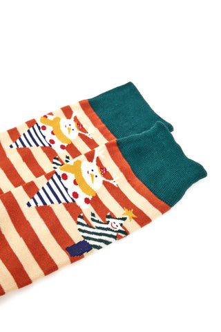 Nogavice Mid Calf Orange Christmas Crazy Socks 008