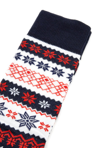 Modro-rdeče-bele nogavice enotne velikosti Natalizi Crazy Socks  012