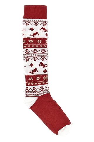 Rdeče in bele božične nogavice enotne velikosti Crazy Socks 014