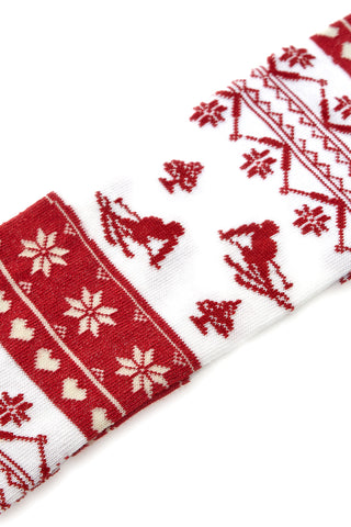 Rdeče in bele božične nogavice enotne velikosti Crazy Socks 014