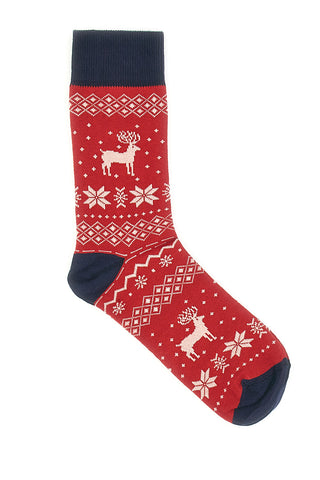 Rdeče in modre božične nogavice enotne velikosti Crazy Socks 017