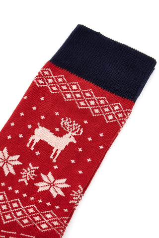 Rdeče in modre božične nogavice enotne velikosti Crazy Socks 017
