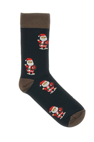 Črne nogavice z Božičkom, ena velikost, božične Crazy Socks 018