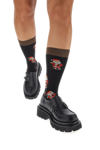 Črne nogavice z Božičkom, ena velikost, božične Crazy Socks 018