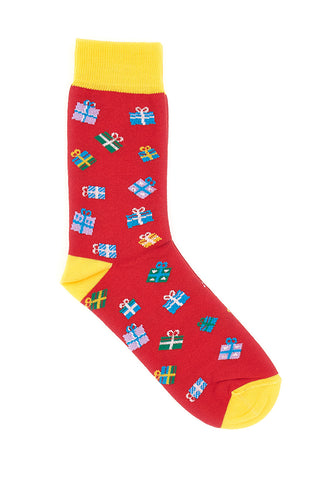 Rdeče nogavice z darili, ena velikost Crazy Socks 019