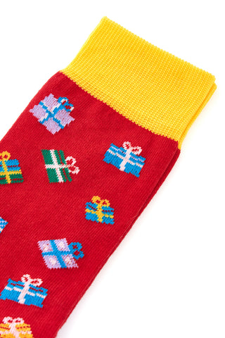 Rdeče nogavice z darili, ena velikost Crazy Socks 019